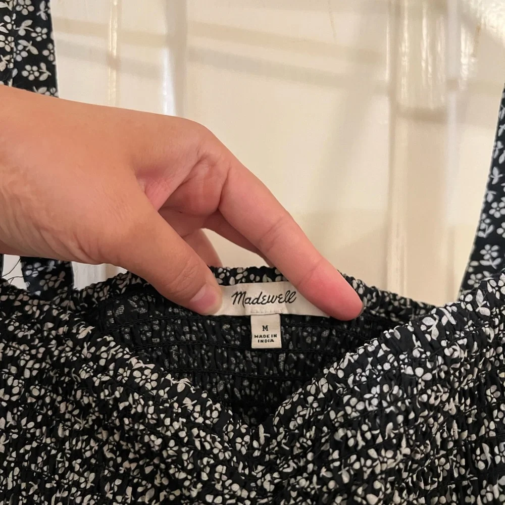 Madewell Black and White Patterned Jumpsuit - Picture 4 of 5